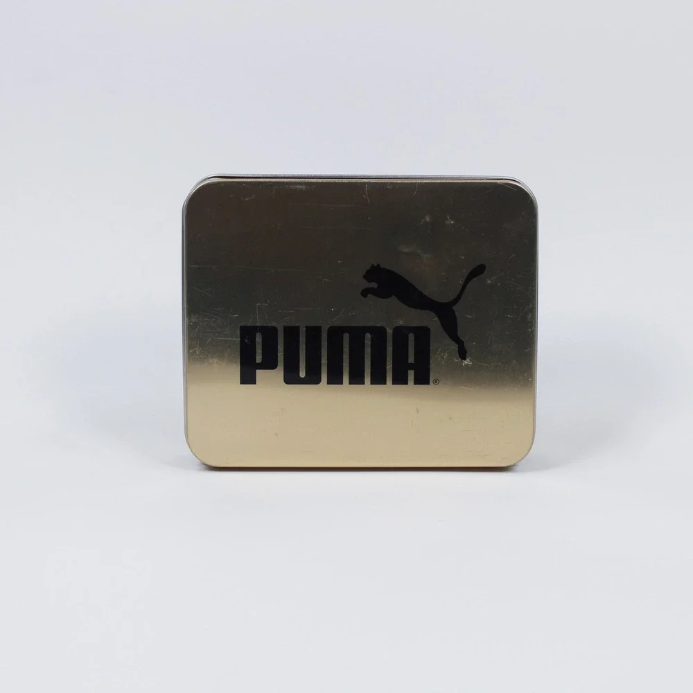 Puma Men's Black Bifold Wallet with Silver Metal Logo Plate NIB Genuine